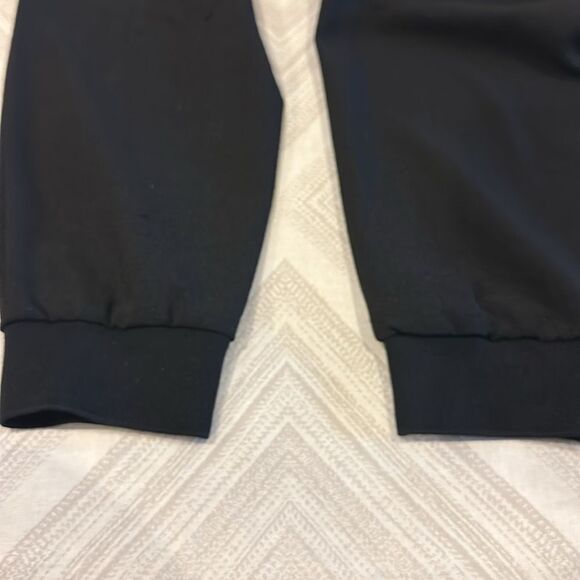 Ann Taylor Women’s Black Elastic Waist Dress Pant Joggers w/ Faux Leather Trim - Picture 8 of 9